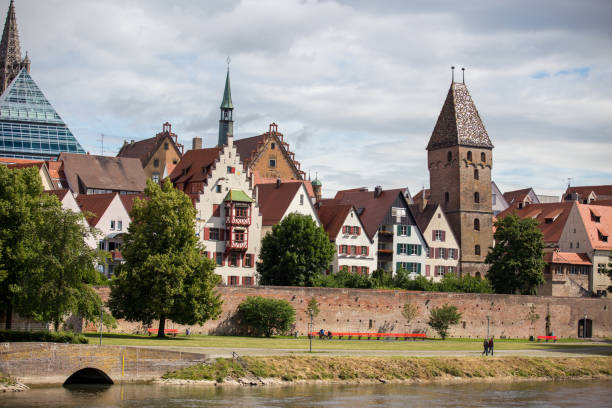 Downtown Ulm, at the Danube Downtown Ulm, at the Danube ulm germany stock pictures, royalty-free photos & images