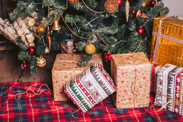 istock Beautiful Christmas gifts for a chic Christmas tree. 1192701442