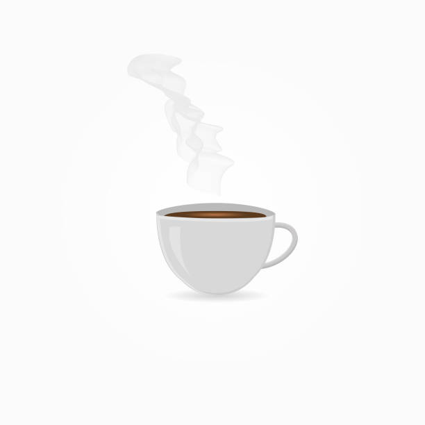 istock White cup of fresh coffee with smoke on isolated  background 1192707236