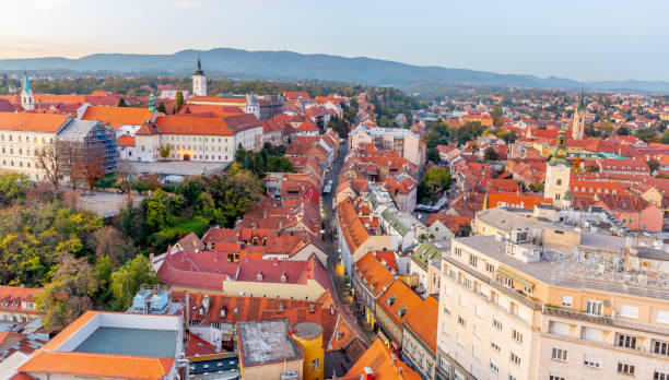 istock Zagreb cityscape aerial sunset. 1192710850