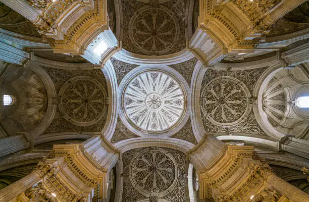 Interior view in the "Iglesia del Sagrario", church in Granada. Andalusia, Spain. June-03-2019