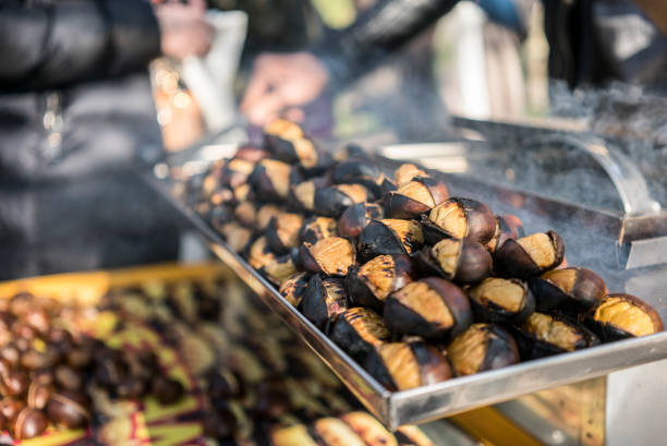 istock Steaming Chestnut On The Street 1192712019