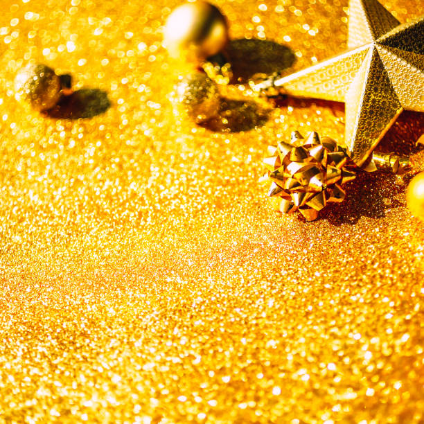 istock Christmas composition with golden decoration 1192720159