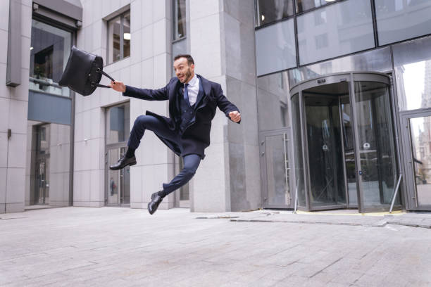 istock Delighted young male person having successful day 1192722925