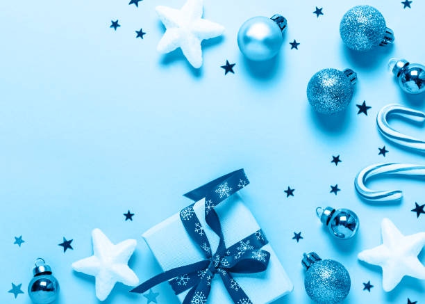 istock Christmas holiday background toned classic blue color 1192723533