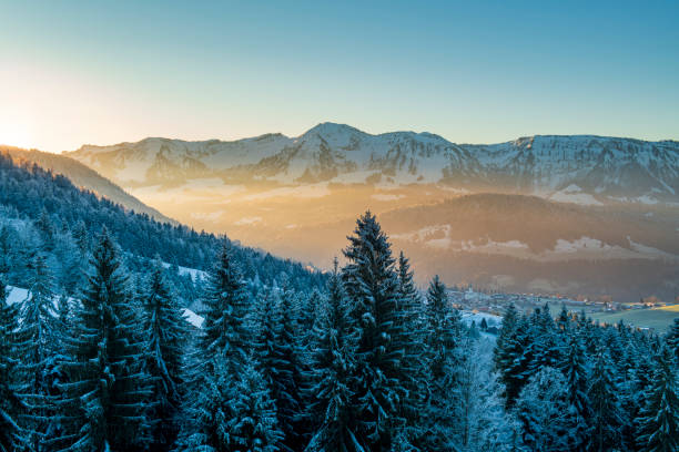istock Sunrise at a cold winter morning in the mountains 1192724176