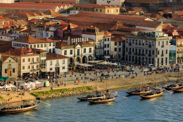 old town of Porto on the Douro river Porto, Portugal - August 5, 2019: old town of Porto on the Douro river vila nova de gaia stock pictures, royalty-free photos & images