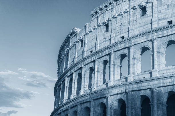 Colosseum at sunset in Rome stock photo