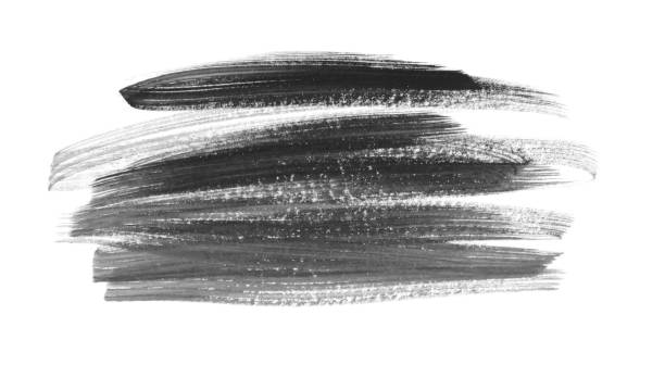 istock Black watercolor stripes isolated on white background. 1192725720