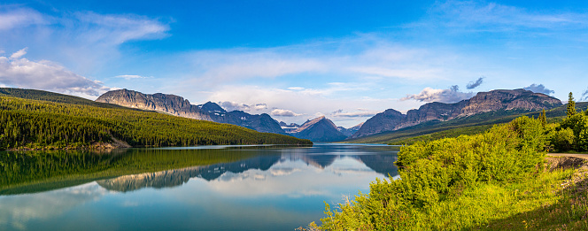 Lake Sherburne is a reservoir formed by Lake Sherburne Dam in the Many Glacier region of Glacier National Park in Montana.