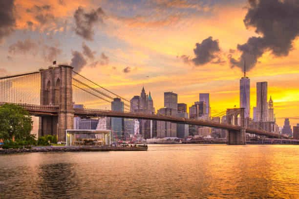 istock Lower Manhattan Skyline and Brooklyn Bridge 1192727598