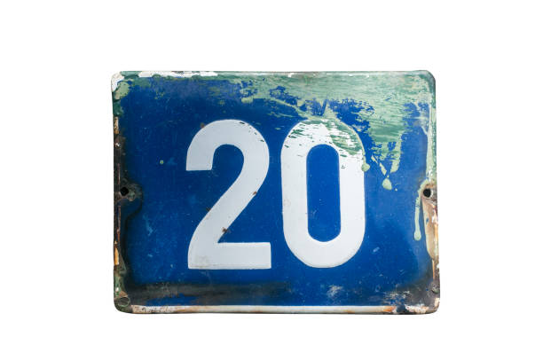 istock Weathered enameled plate number 20 1192741393
