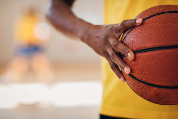 istock Basketball player with ball 1192745024