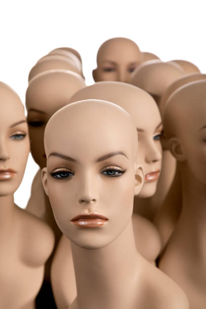 istock Group of mannequin heads on white background 1192752168