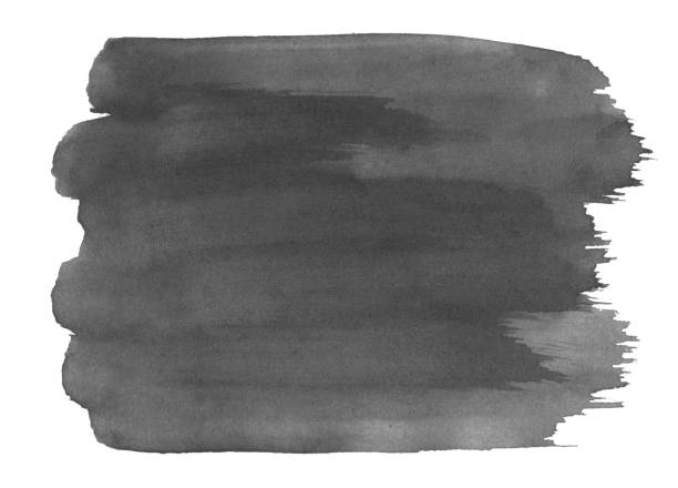 istock Watercolor neutral dark gray background with clear borders and divorces. Black and white watercolor brush stains. Frame with copy space for text. 1192760751