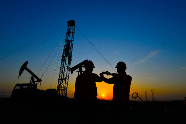 istock The oil workers in the job 1192765641