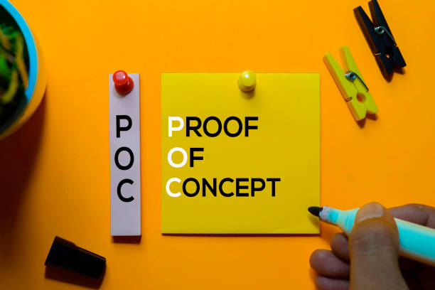istock POC. Proof Of Concept acronym on sticky notes. Office desk background 1192767291