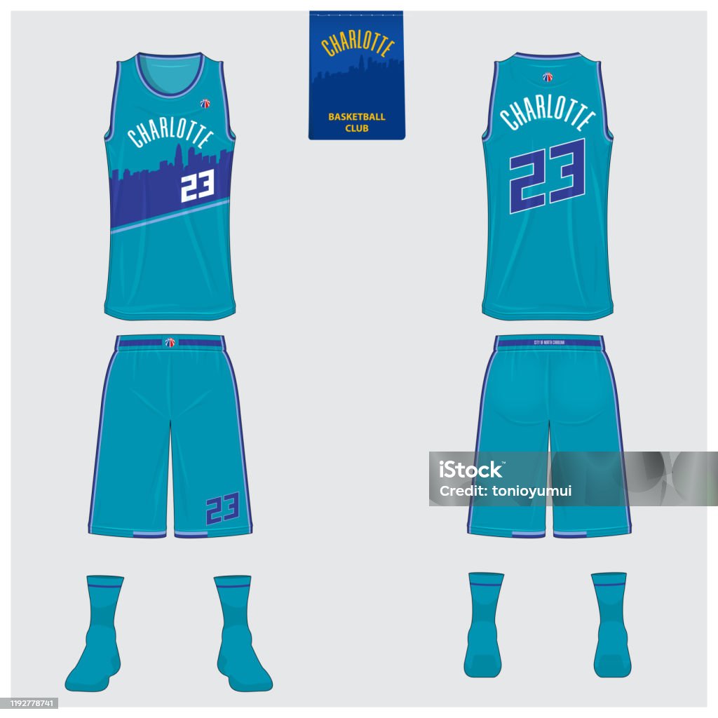 Charlotte Basketball Uniform Mockup Template Design For Basketball