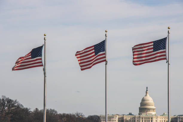istock Capital Building and USA Flags 1192779854