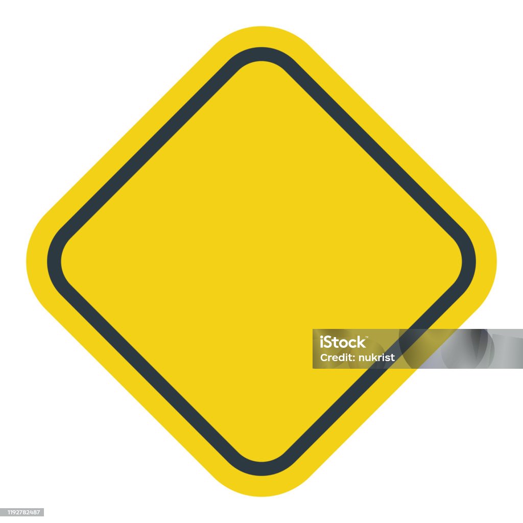 Blank Square Warning Sign Vector Illustration Stock Illustration ...