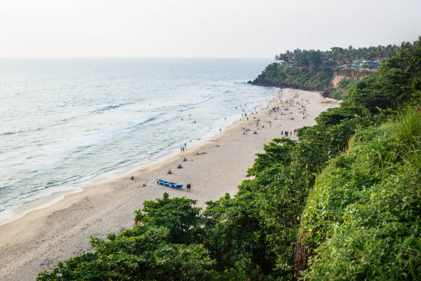 istock Bird Eyes view from Varkalas beach along the cliff, India 1192785356