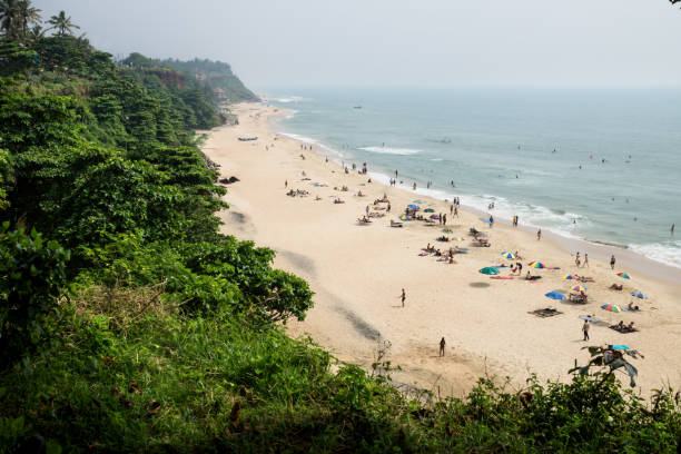 istock Bird Eyes view from Varkalas beach along the forest cliff, India 1192785363