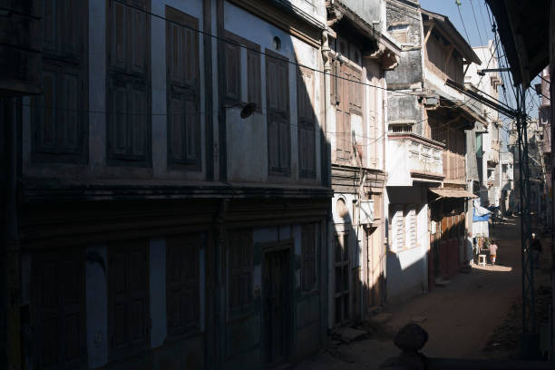 istock Row of homes in lane. 1192792700