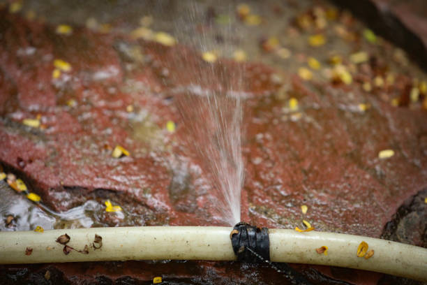 Leaking out of water from the rubber hose