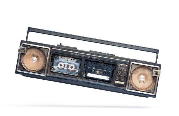 istock Very dirty shabby and broken old two cassette player, isolated on white background. File contains a path to isolation 1192808255