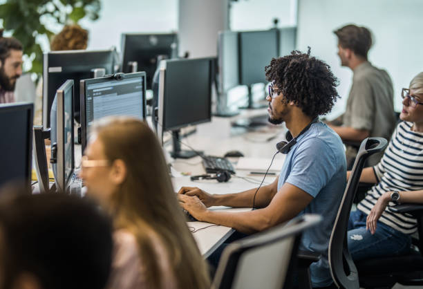 1,300+ Programmer Reading Computer Codes Stock Photos, Pictures ...