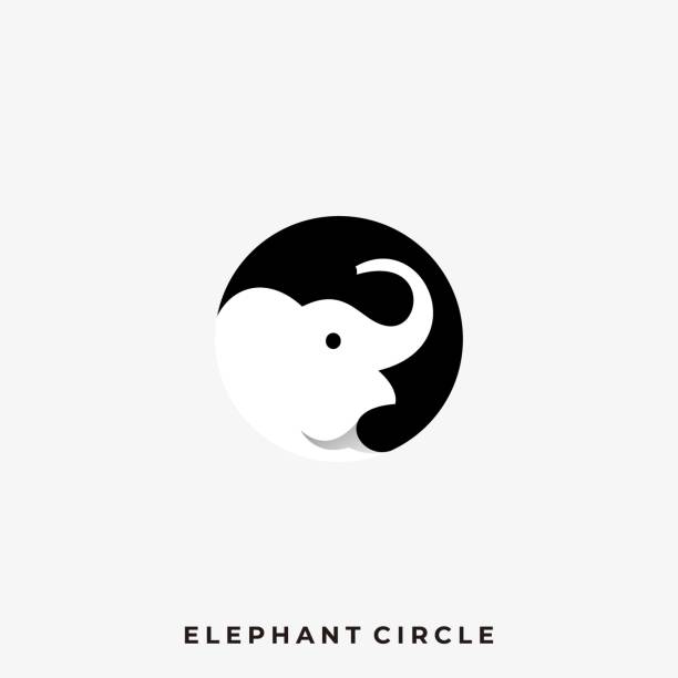 Elephant Circle Illustration Vector Template Elephant Circle Illustration Vector Template. Suitable for Creative Industry, Multimedia, entertainment, Educations, Shop, and any related business. elephant art stock illustrations