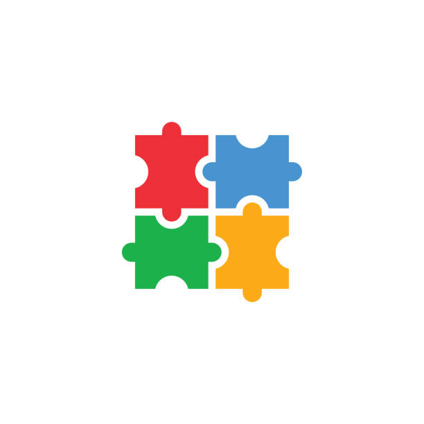 ilustraciones, imágenes clip art, dibujos animados e iconos de stock de ilustración aislada del vector de plantilla de diseño de icono autista - autism