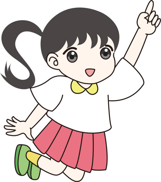 Cute Girl Jumping And Pointing Stock Illustration - Download Image Now - Bulletin Board, Business, Child - iStock Cute Girl Jumping And Pointing Stock Illustration - Download Image Now - Bulletin Board, Business, Child - iStock