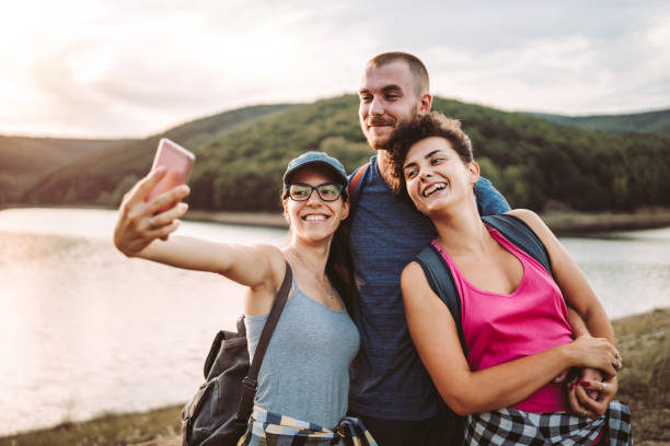istock Break on hiking for selfie 1192821152