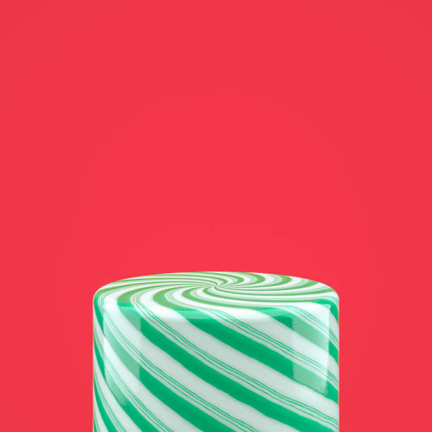 istock Empty green candy cylinder box for product display. 1192821951