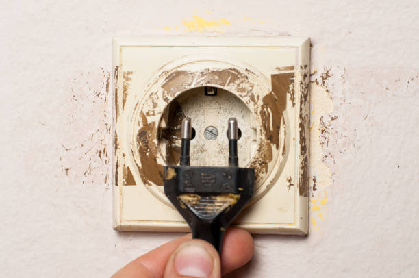 istock Old white power plug that included a black cable. 1192828348