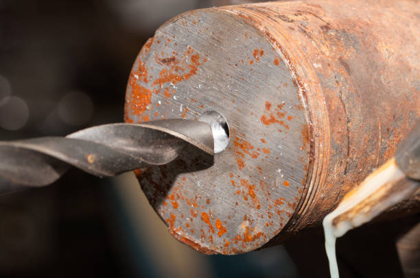 istock Metal processing by lathe machine. cutting tool at mechanical turning metal working. 1192832428