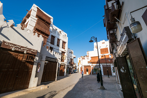 December 7th 2019, Jeddah, Saudi Arabia: Centuries old town houses made of corals and mud form the heart of the old town (Al Balad) of Jeddah.