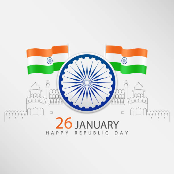 Indian Republic day Vector Illustration on the theme Indian Republic day number 26 stock illustrations