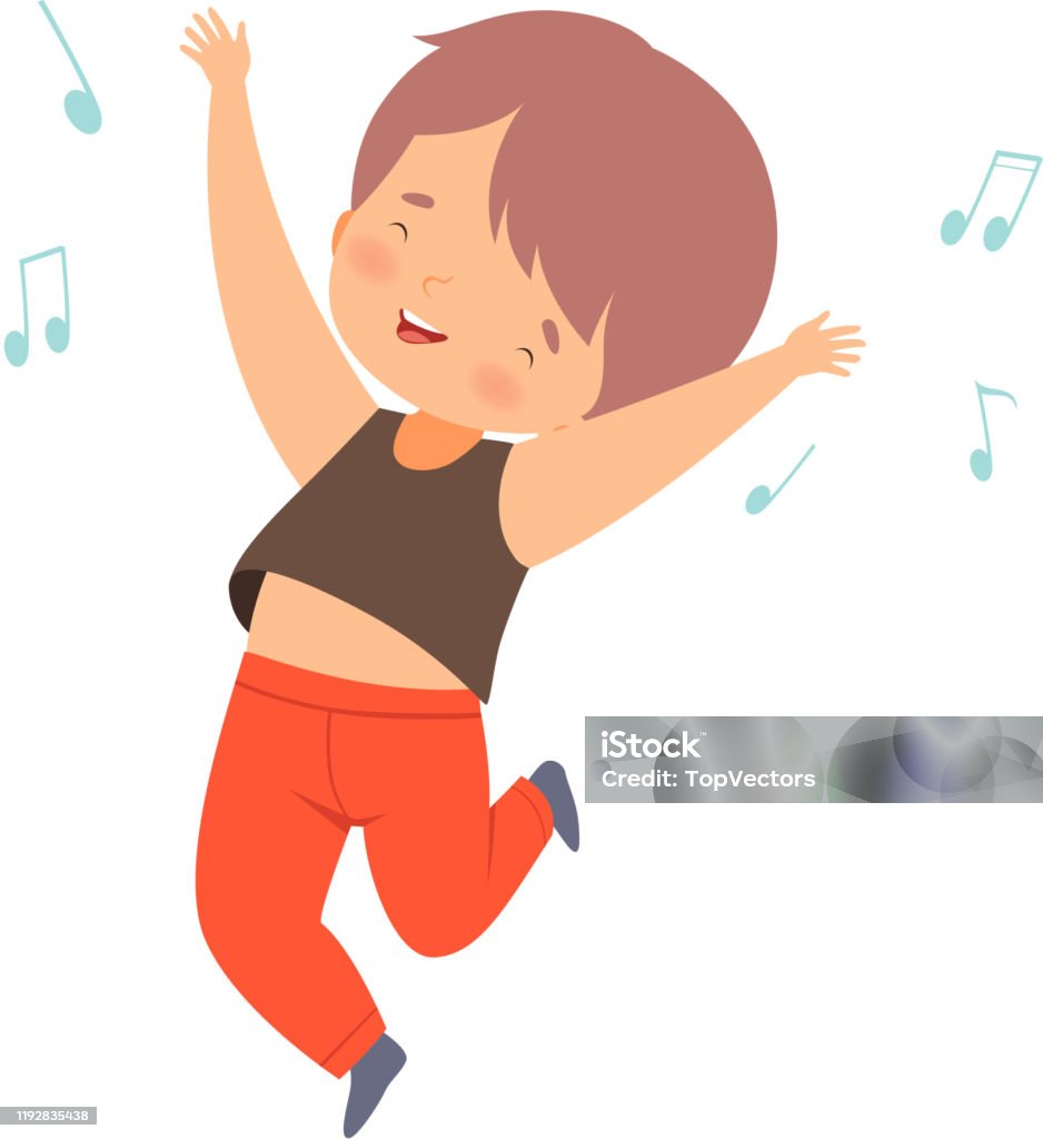 Ilustración de Lindo Niño Bailando Niño Divirtiéndose Y Disfrutando De  Escuchar Música Dibujos Animados Vector Ilustración y más Vectores Libres  de Derechos de Alegre - iStock