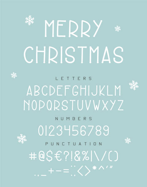 Creative handwriting font. Creative handwriting font. Cute alphabet with uppercase letters, numbers and punctuation in childhood style. Holiday type vector design. handwriting font not script stock illustrations