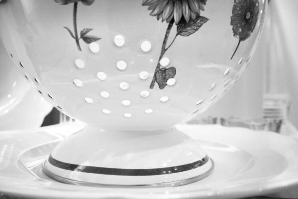 istock Empty bowls, plates, cups and glasses on grey background 1192836566