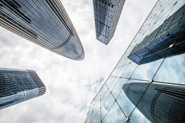 istock Low angle shot of modern architecture 1192840067
