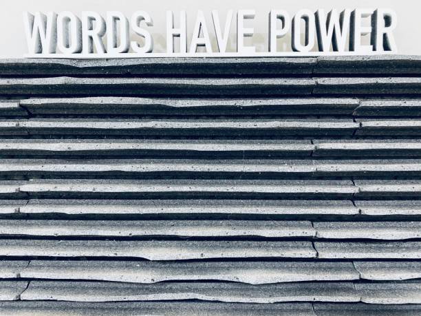 istock Words have power, text on gray background 1192840765