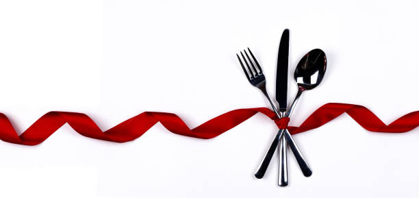 istock Cutlery set and ribbon 1192842896