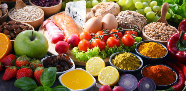 istock Assorted organic food products on the table 1192844791