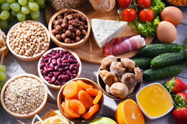 istock Assorted organic food products on the table 1192844845