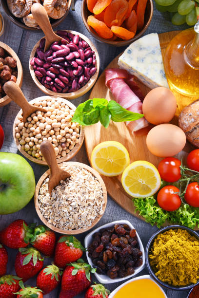 istock Assorted organic food products on the table 1192844870