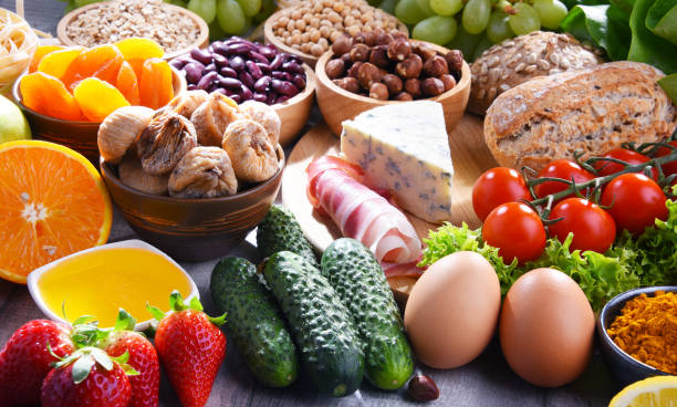 istock Assorted organic food products on the table 1192844971