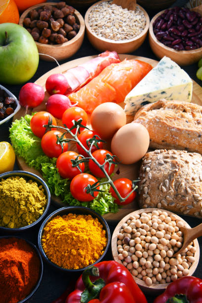 istock Assorted organic food products on the table 1192844987
